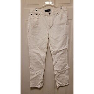 Lauren Ralph Lauren White Straight Leg Jeans Size 10P Petite Classic Denim